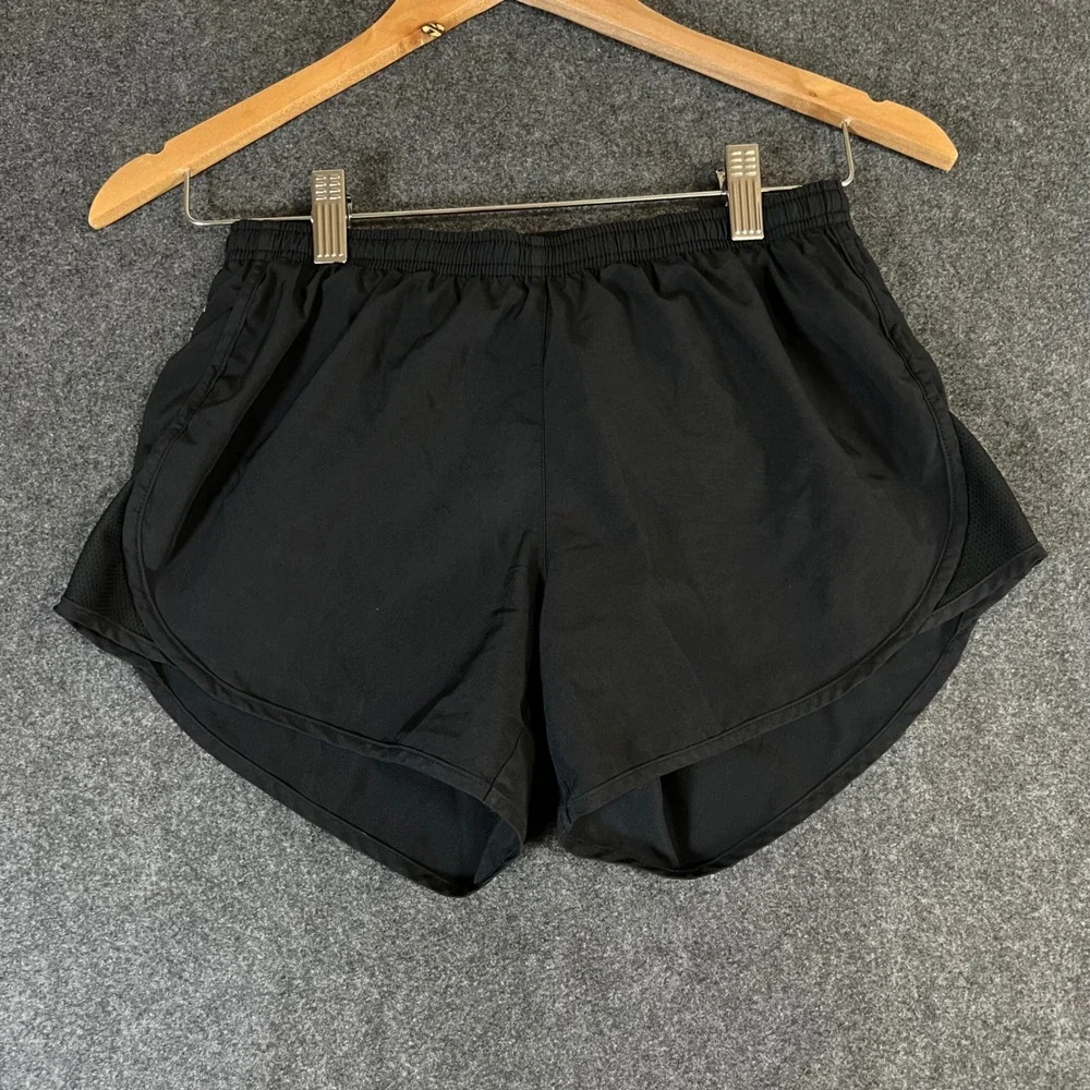 Nike Dri-FIT Womens Running Shorts Black Size XS Mesh Panel Zipper Pocket Sporty